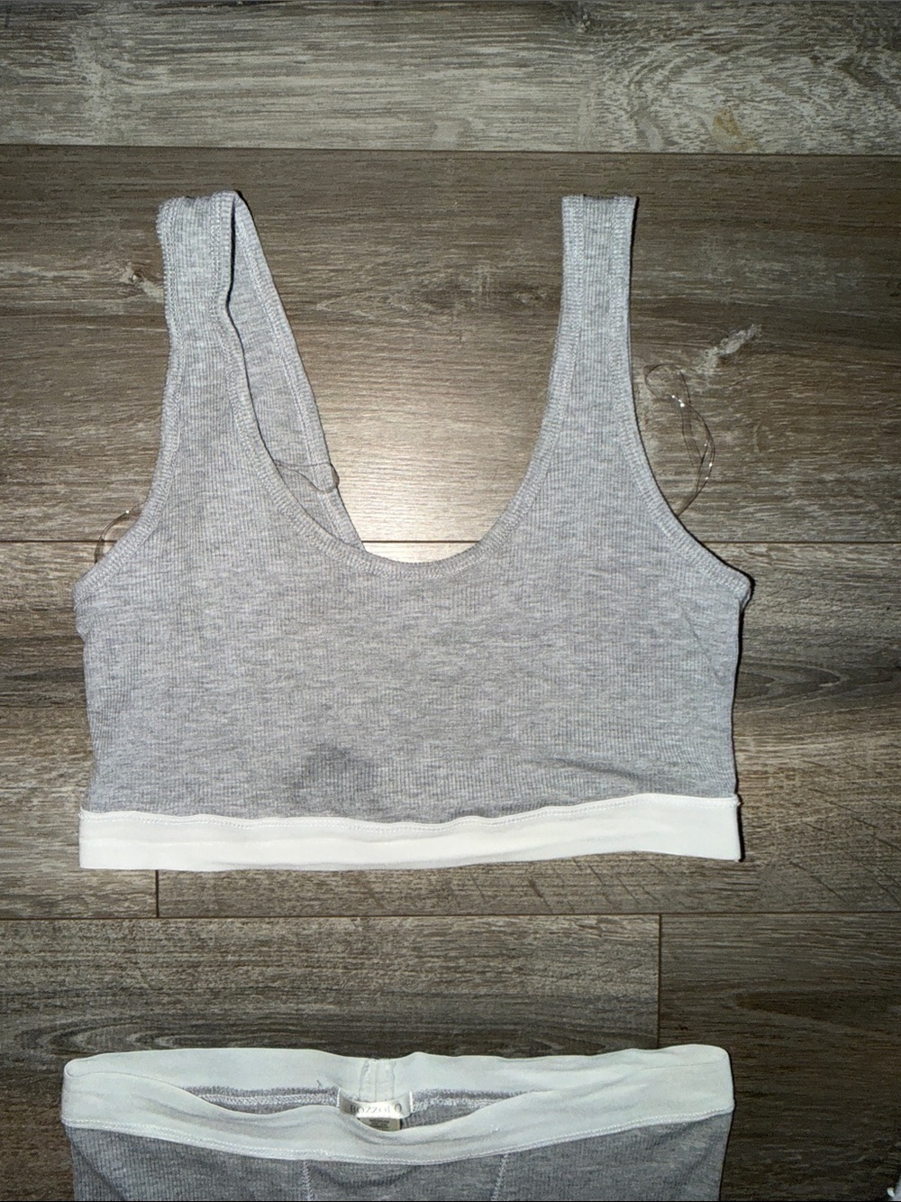 Light Gray Ribbed Bike Shorts Set - Picture 2 of 4